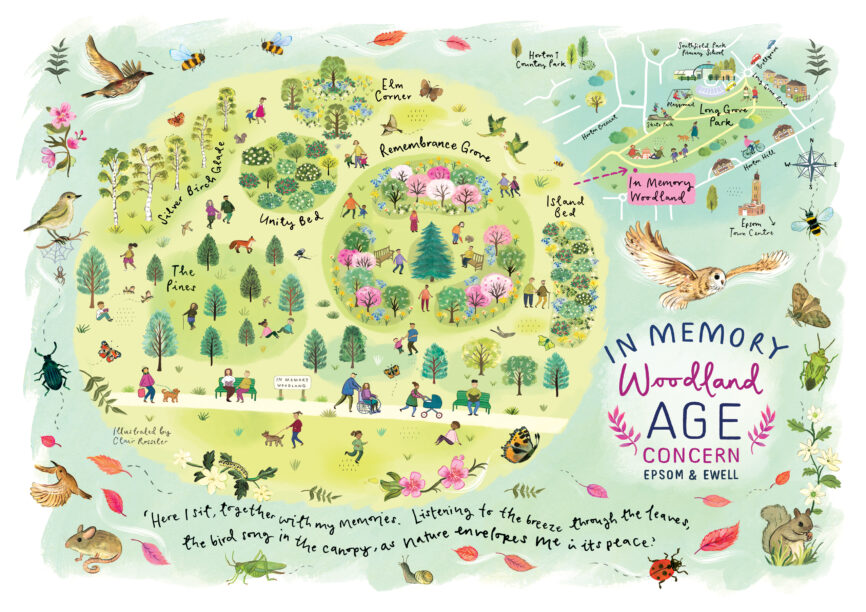 Age Concern Epsom & Ewell 'In Memory Woodland' map.